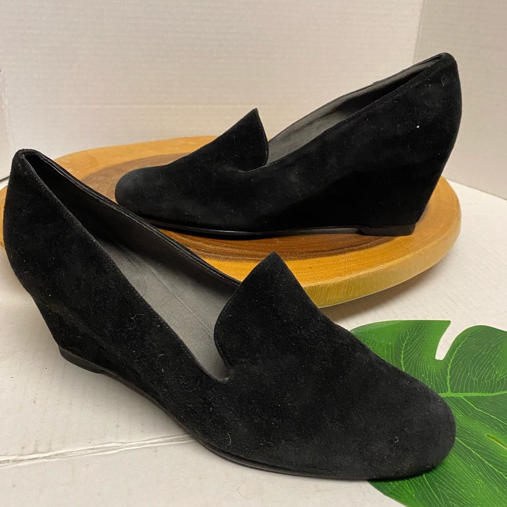 Stuart Weitzman Suede Wedge Loafer - image 1